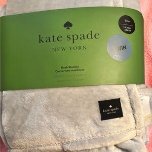 Kate Spade Soft Gray Plush Blanket
